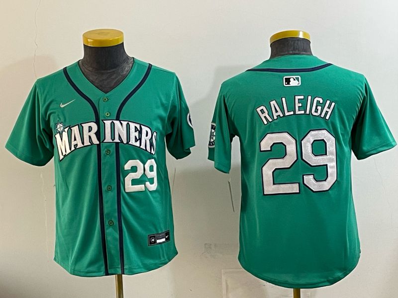 Youth Seattle Mariners #29 Raleigh Green Game 2026 Nike MLB Jersey style 02